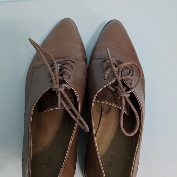 Frye "ERICA" brown LEATHER lace up oxfords dress flat business shoes 7 m… - Picture 3 of 5